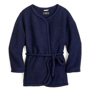 J. Crew Branford Boiled Wool Blend Kimono Jacket Navy Blue